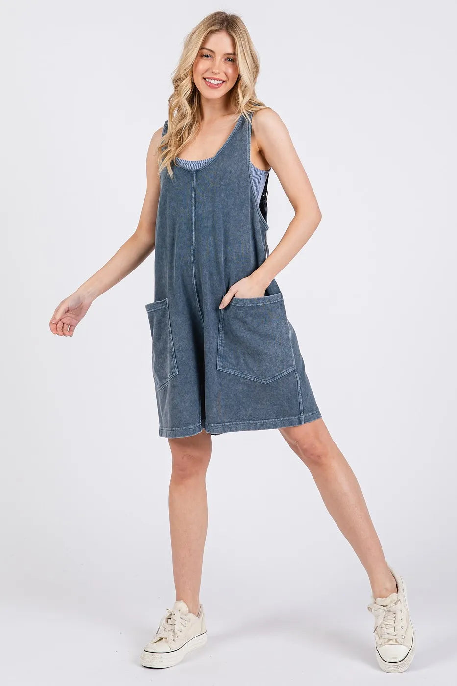 Washed French Terry Romper