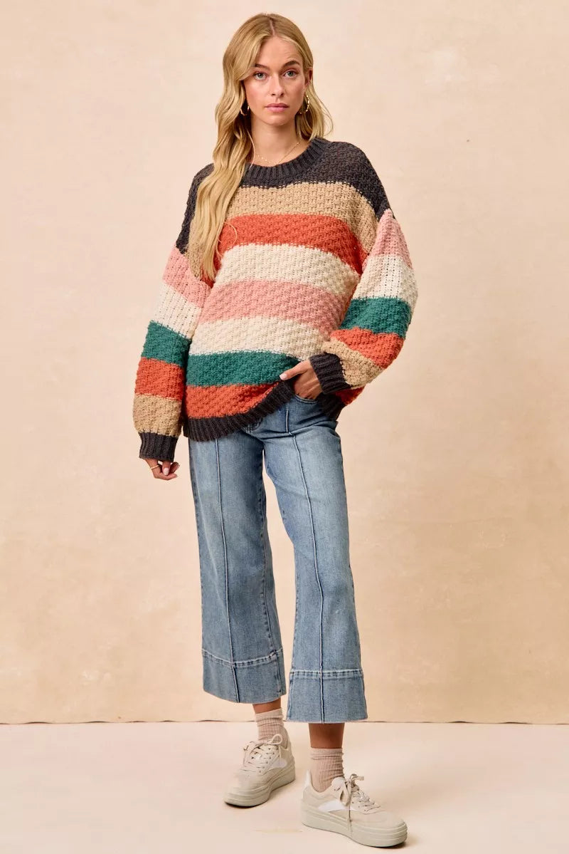 Color Block Chunky Sweater