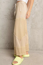 Elastic Waistband Wide Leg Pants with Drawstring