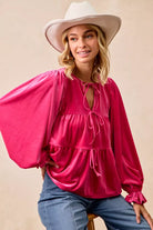 Velvet Bow Tied Blouse