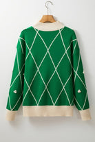 Geometric Diamond Long Sleeve Sweater