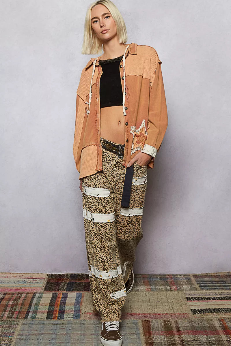 Button Down Hooded Shacket