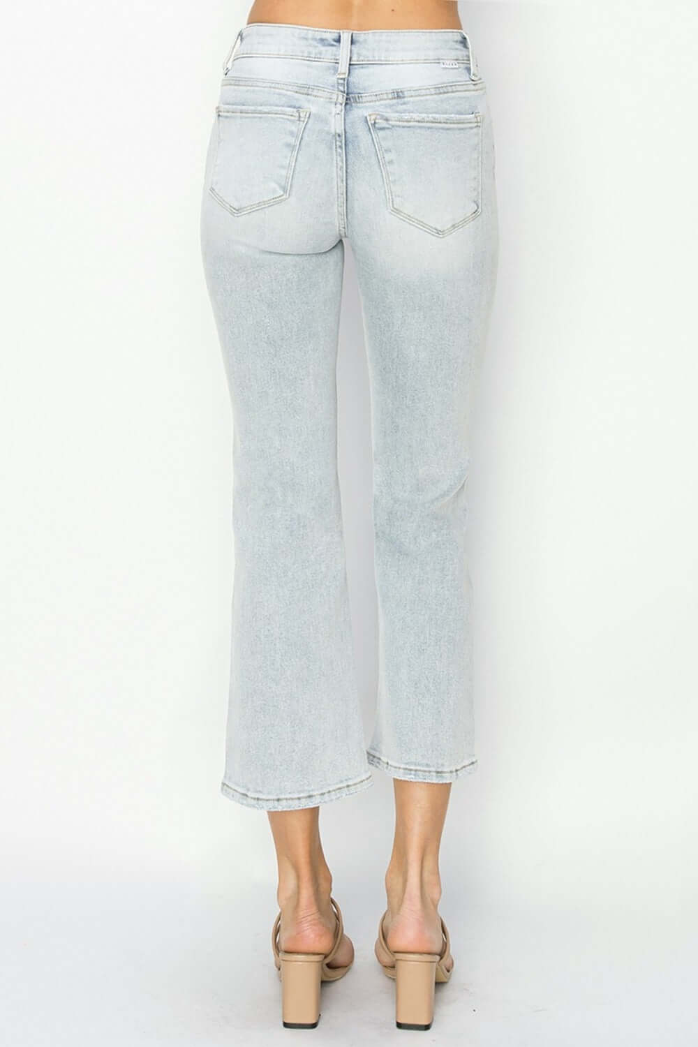 Mid Rise Cropped Flare Jeans
