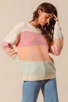 Color Block Long Sleeve Sweater