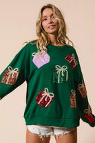 Sequin Christmas Gift Box Sweater