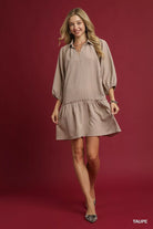 V-Neck Tiered Mini Dress
