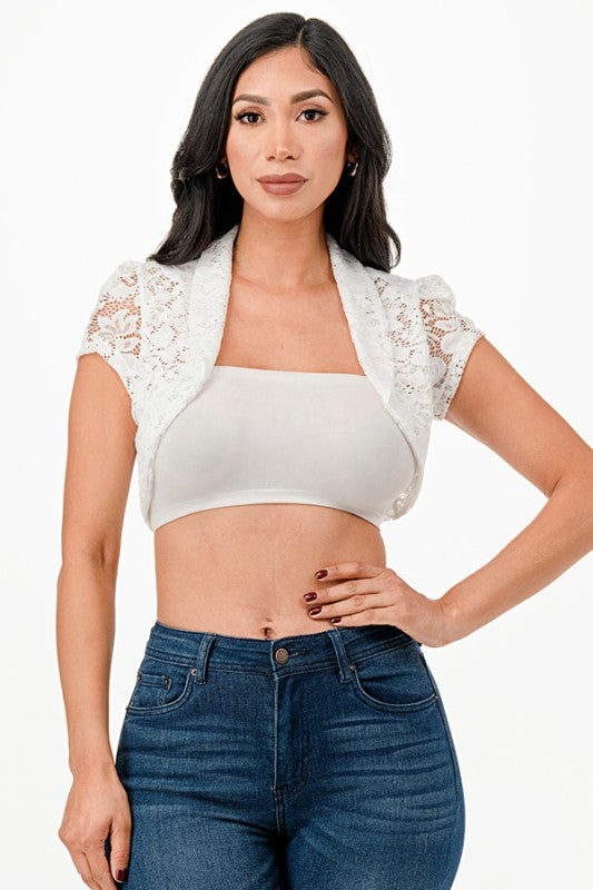 Crochet Lace Cropped Shrug