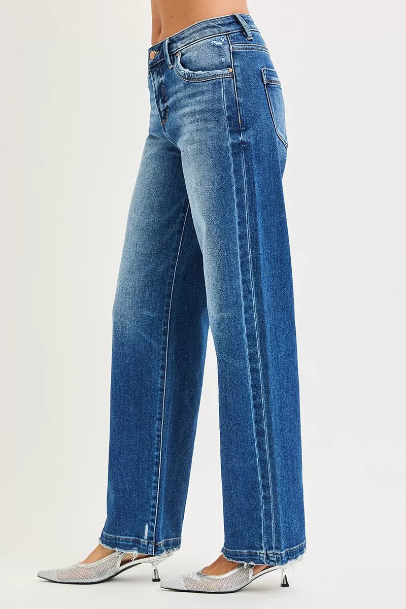 Slouchy Baggy Jeans Pocket Side Seam Detail