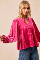 Velvet Bow Tied Blouse