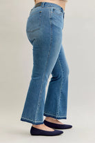 Mid Rise Slim Bootcut Tummy Control Release Hem Jeans