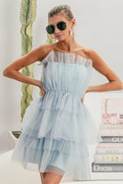 Sleeveless Layered Organza Dress
