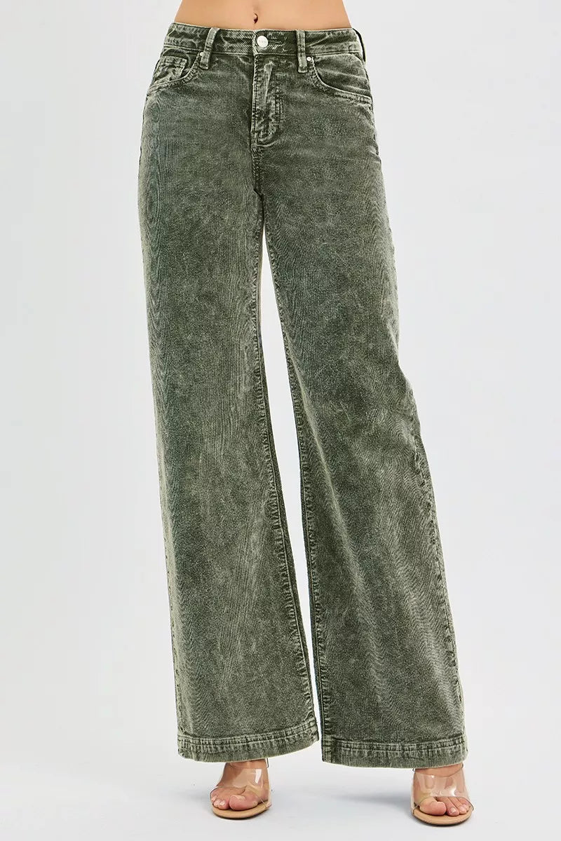 High Rise Wide Leg Corduroy Jeans