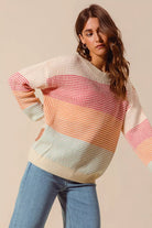 Color Block Long Sleeve Sweater