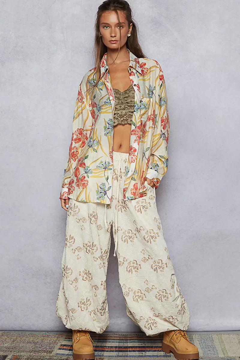 Floral Print Button Down hirt