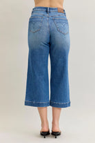 Mid Rise Crop Wide Leg Jeans