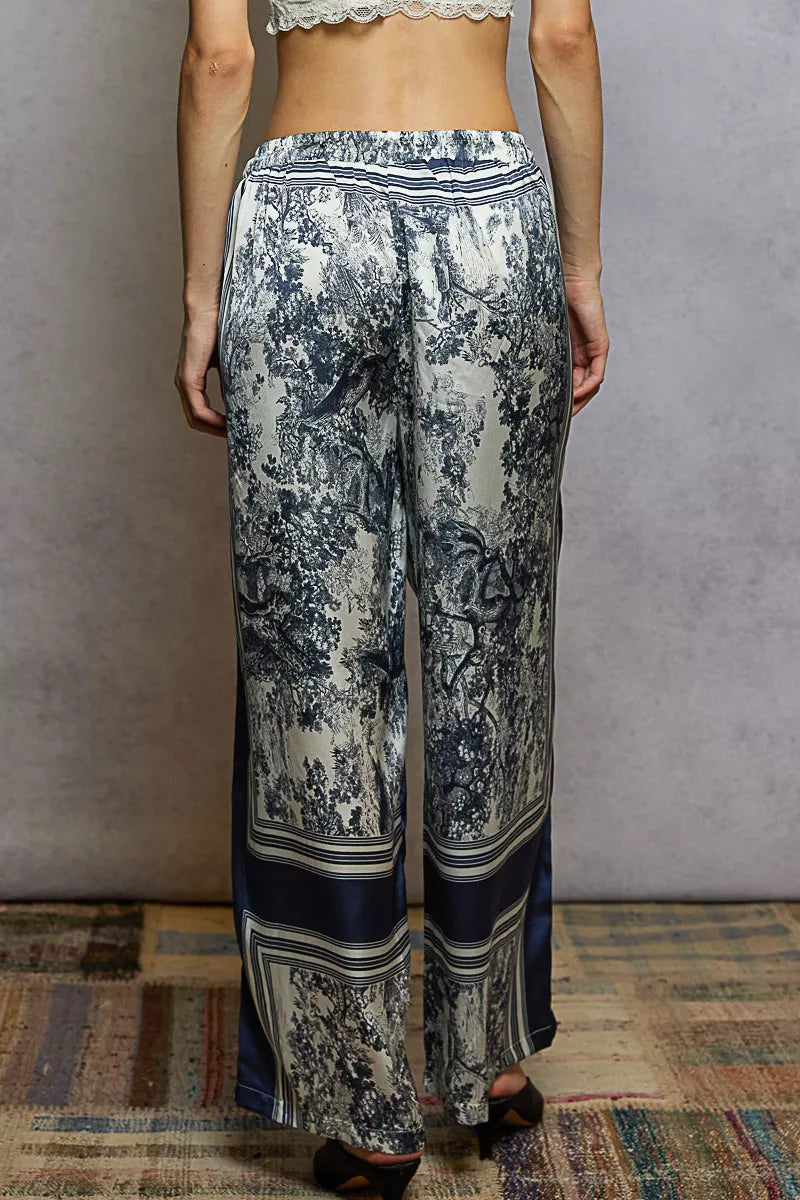 Floral Printed Woven Wide Leg Pants