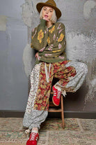 Floral Pattern Balloon Sleeve Sweater