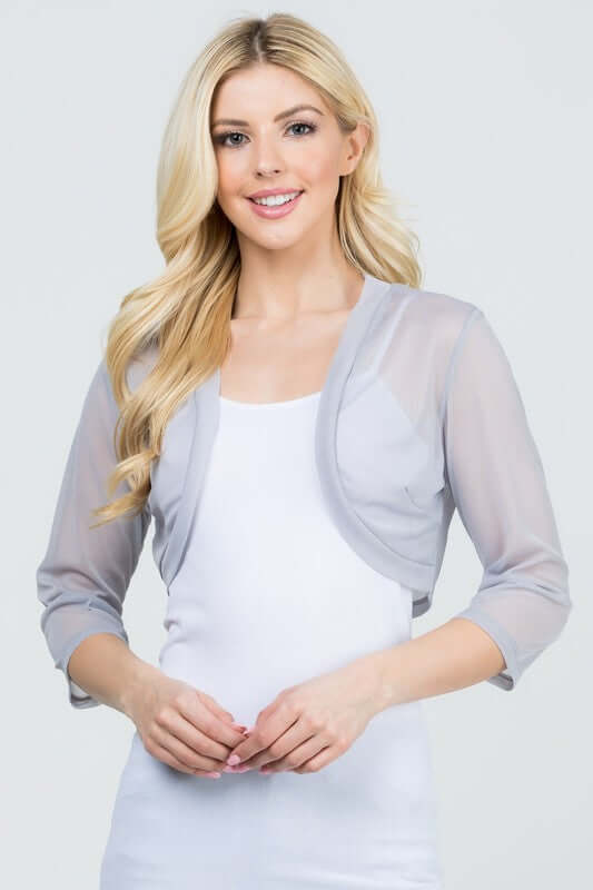 Sheer Chiffon Open Front Bolero