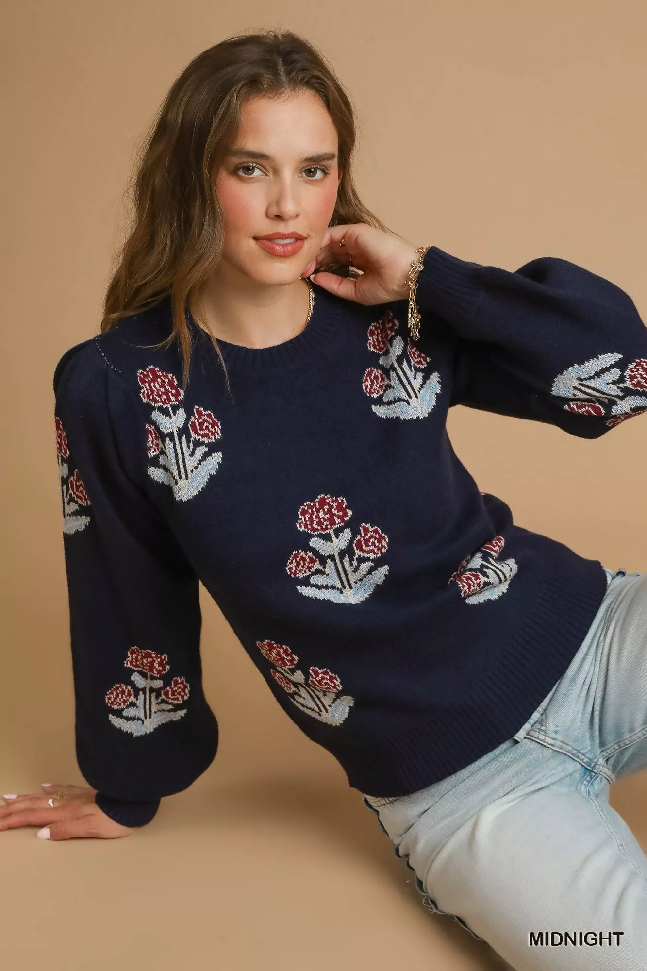 Floral Knit Sweater