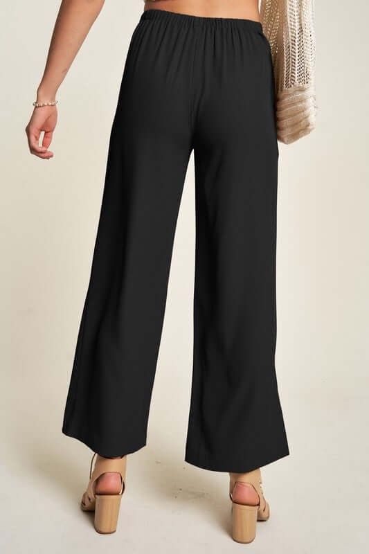 Wide Leg Mid-Rise Pants