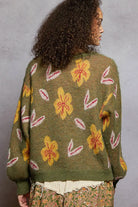 Floral Pattern Balloon Sleeve Sweater