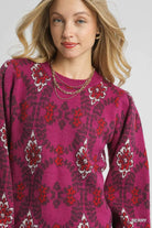Boho Patterned Long Sleeve Sweater