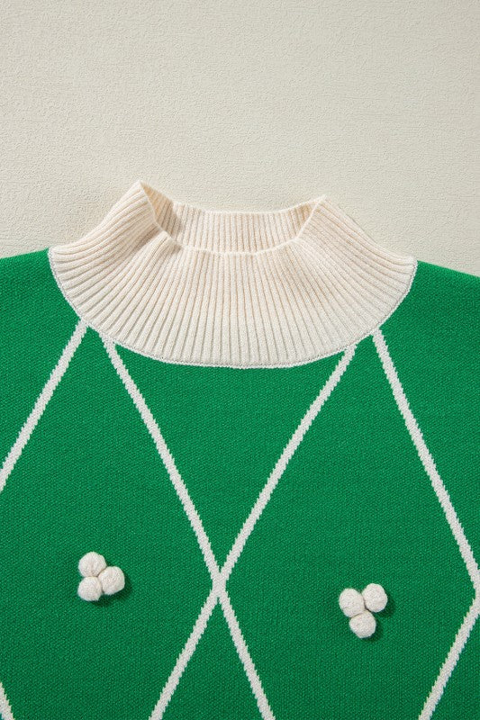 Geometric Diamond Long Sleeve Sweater