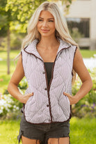 Snap Button Collared Vest