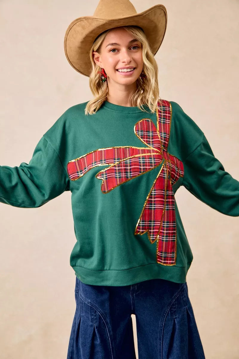 Plaid Christmas Fleece Pullover