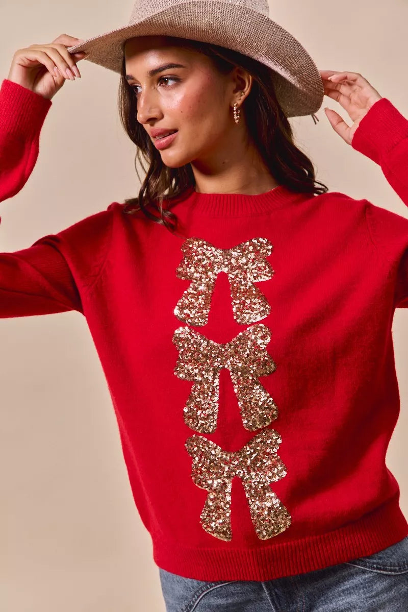 Sequins Embellished Christmas Sweater