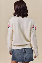 Floral Embroidered Coquette Sweater Cardigan