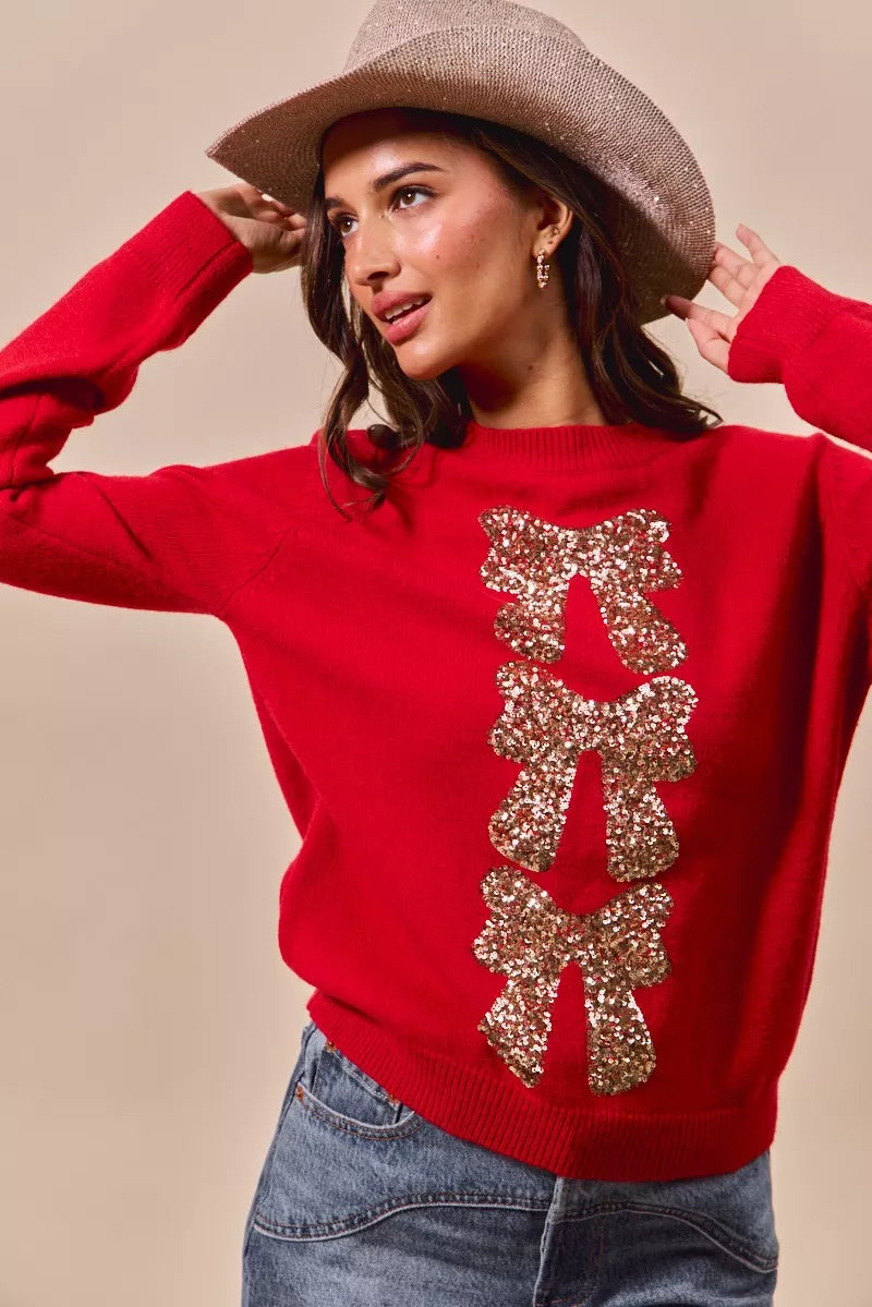Sequins Embellished Christmas Sweater