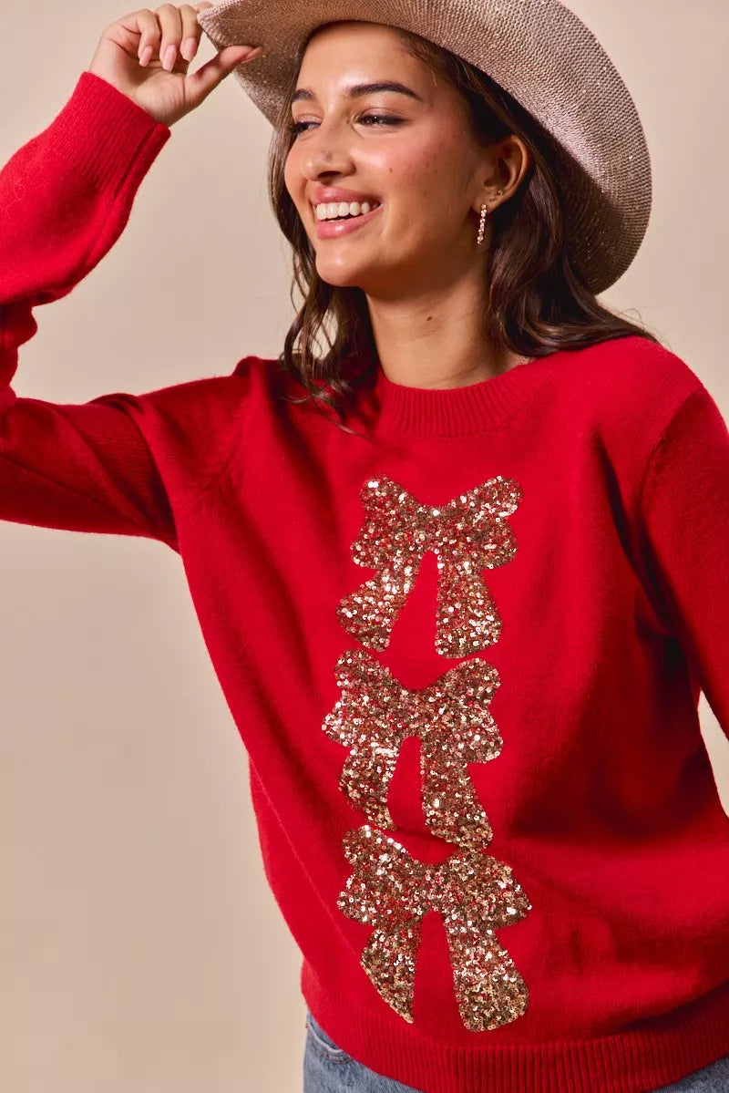 Sequins Embellished Christmas Sweater