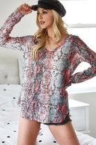 Snakeskin Print Low Gauge Hacci Top