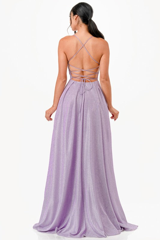 Sweetheart Neck Back Lace Full-Length Gown