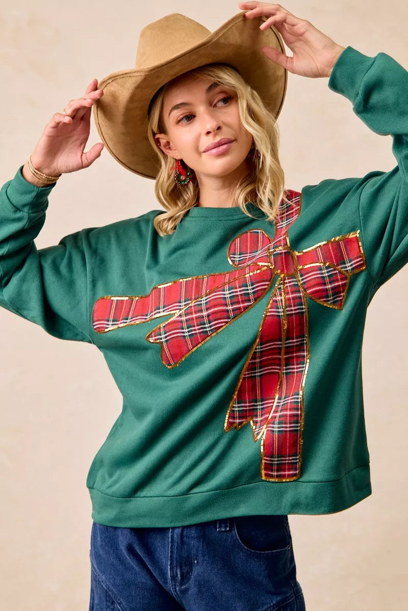 Plaid Christmas Fleece Pullover