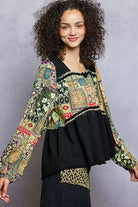 Balloon Sleeve Peplum Blouse