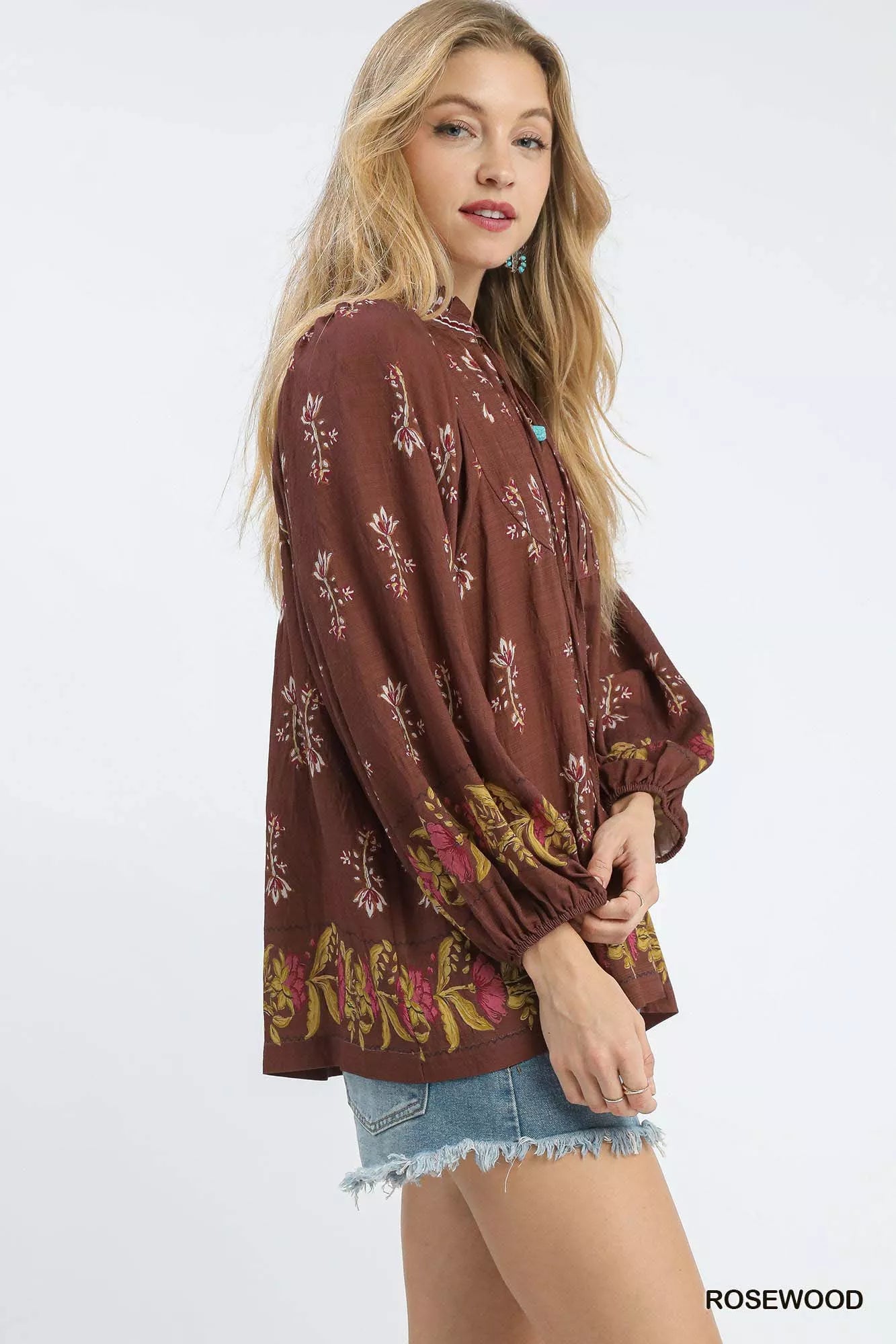 Floral Boho Peasant Blouse