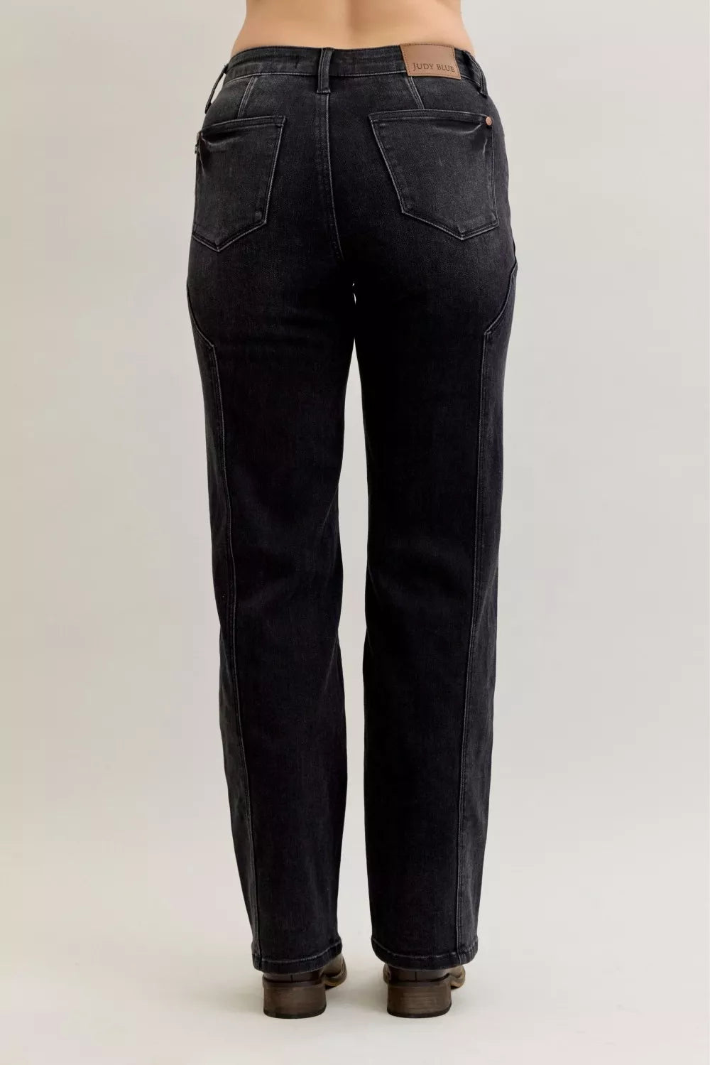 Judy Blue Mid Rise Straight Western Seam Detail Jeans
