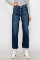 High Rise Ankle Straight Jeans