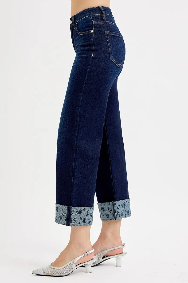 Mid Rise Crop Wide Leg