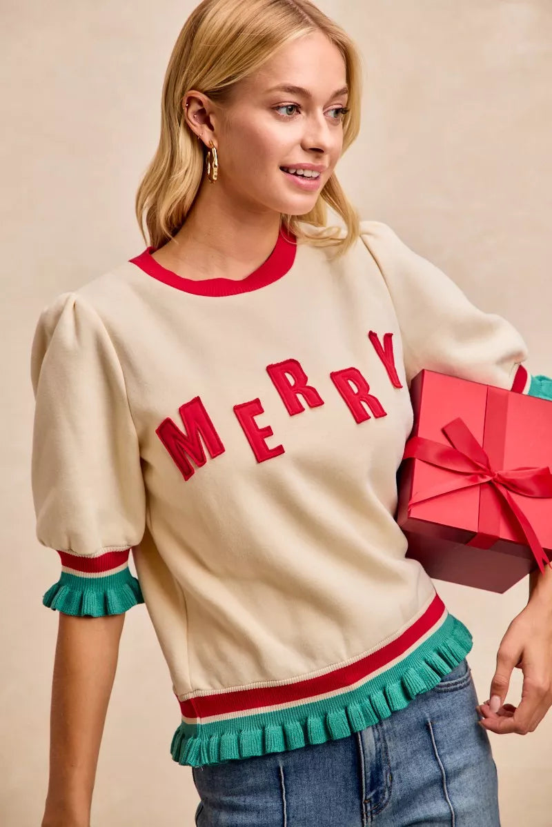 Christmas Merry Letter Blouse