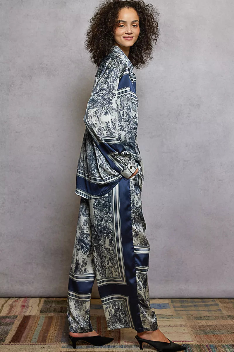 Floral Printed Woven Wide Leg Pants