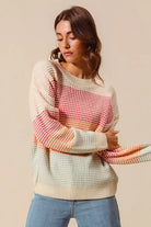 Color Block Long Sleeve Sweater