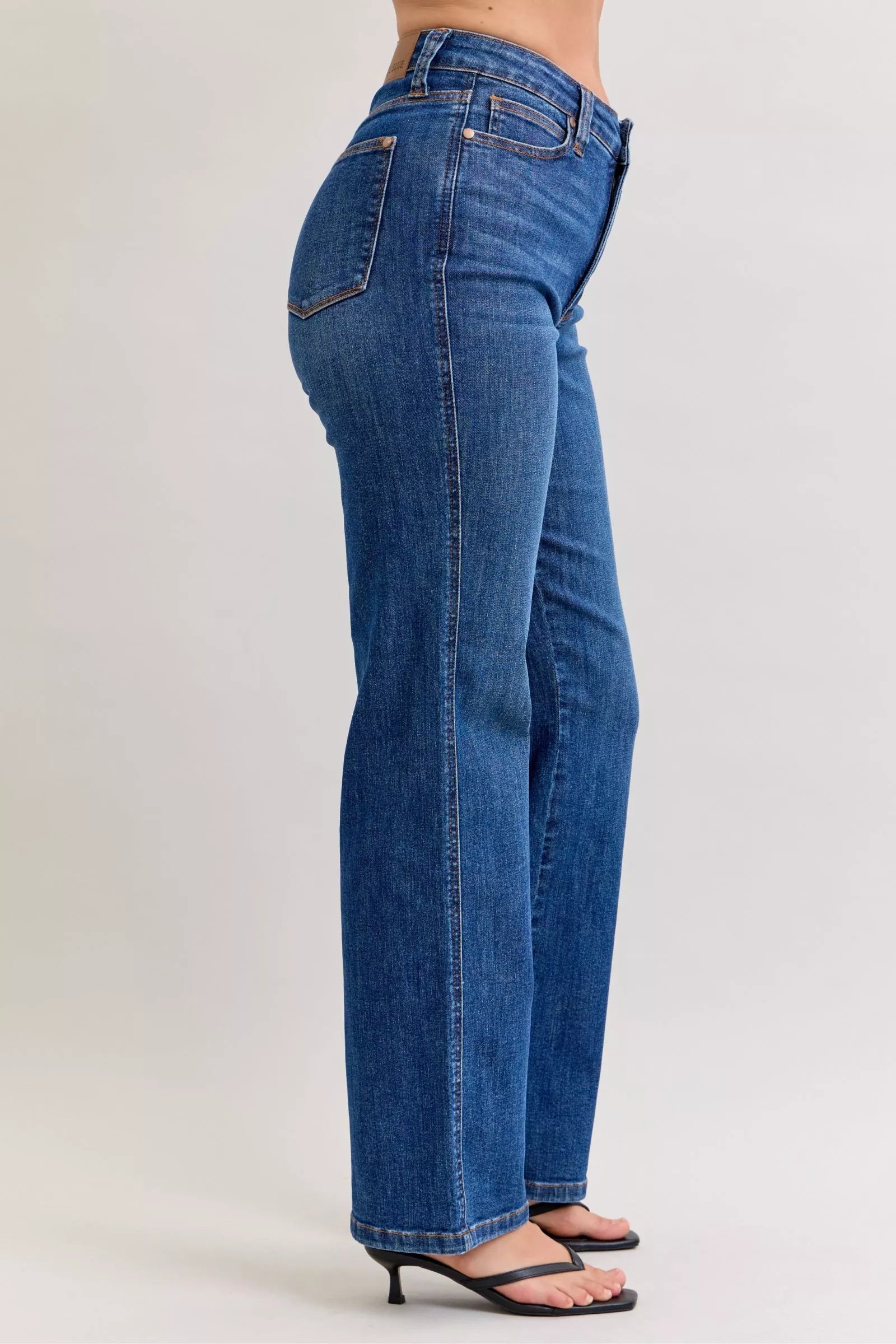 High Waist Tummy Control Straight Jeans