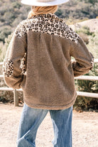 Leopard Sherpa Buttoned Jacket