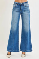 Mid Rise Wide Leg Jeans