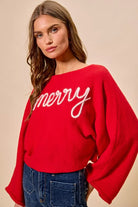 Merry Tinsel Lettering Christmas Sweater