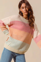 Color Block Long Sleeve Sweater