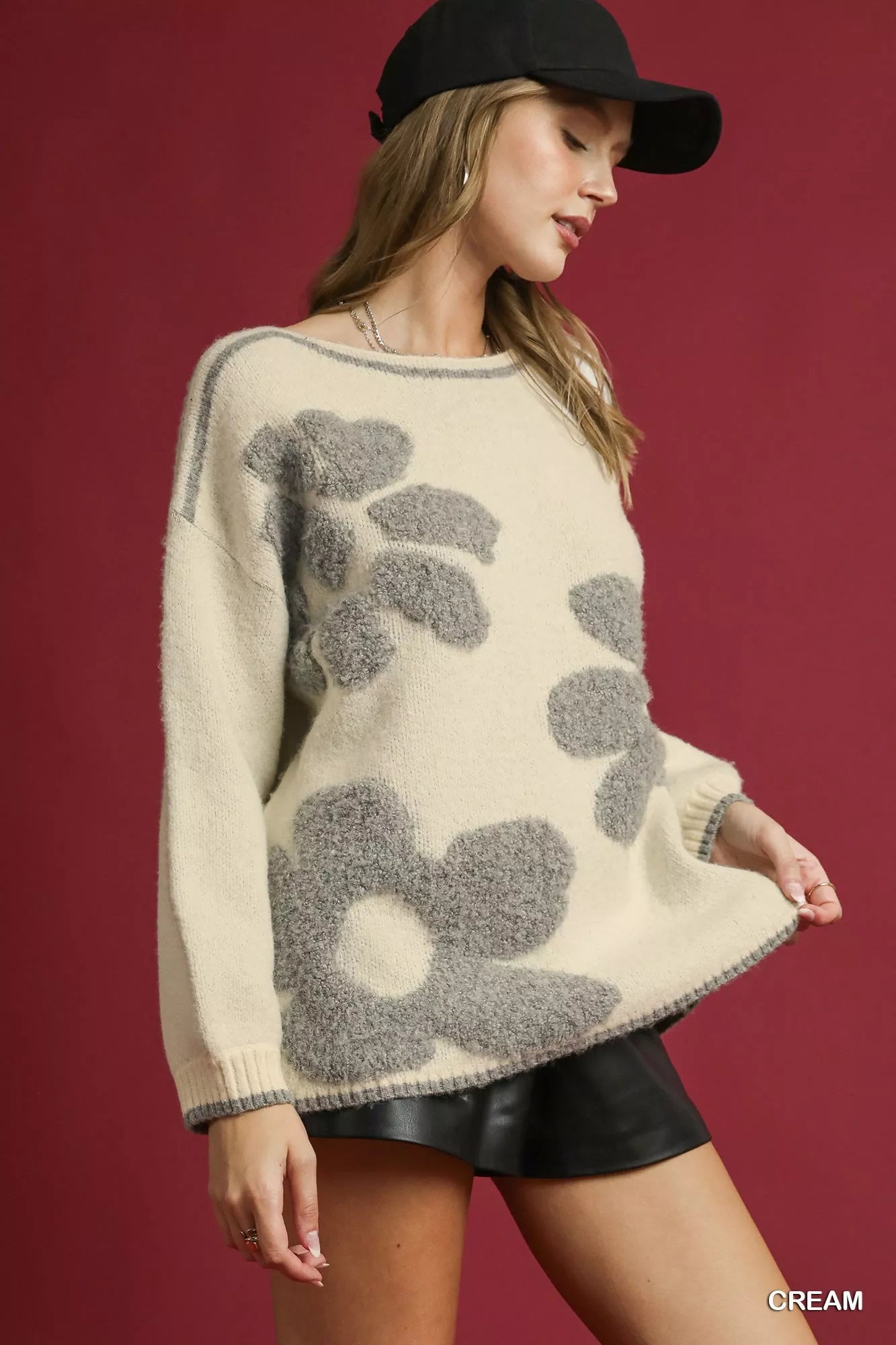 Floral Jacquard Knit Sweater